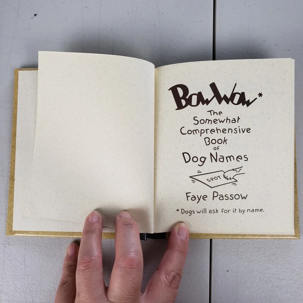 BowWow The Somewhat Comprehensive Book of Dog Names Faye Passow 1st Ed Hardcover